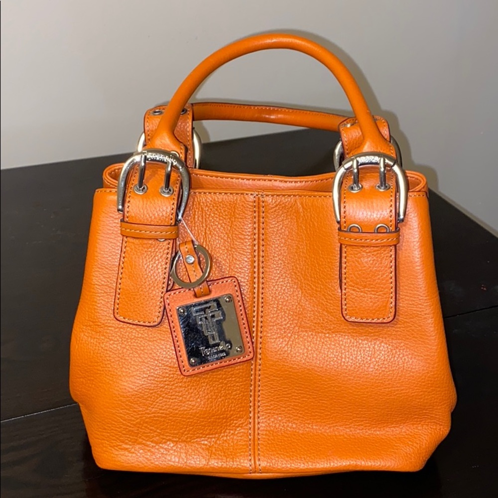 NEW Orange Tignanello Leather Purse Handbag
